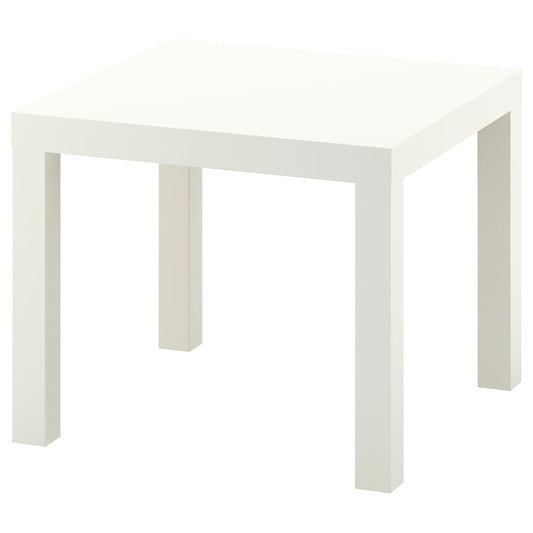 IKEA Modern Square Side Table, White Lightweight End Table, 55 × 55 × 45 cm, Easy Assembly Living Room and Bedroom Furniture