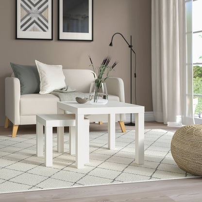 IKEA Modern Square Side Table, White Lightweight End Table, 55 × 55 × 45 cm, Easy Assembly Living Room and Bedroom Furniture