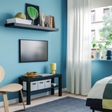 IKEA Modern Black TV Stand with Storage Shelf – 90 cm