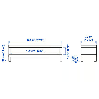 IKEA LACK TV bench, white, 120x35x36 cm (47 1/4x13 3/4x14 1/8 ")