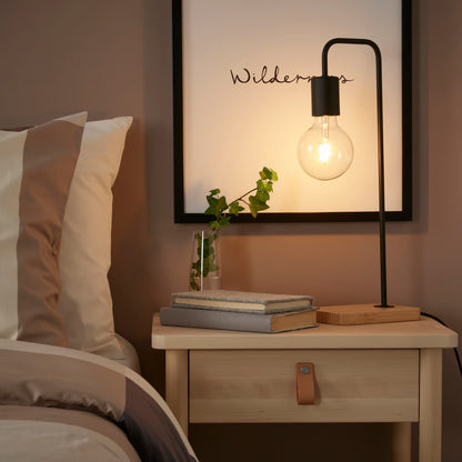 IKEA TVARHAND Modern Table lamp, Black - Bamboo