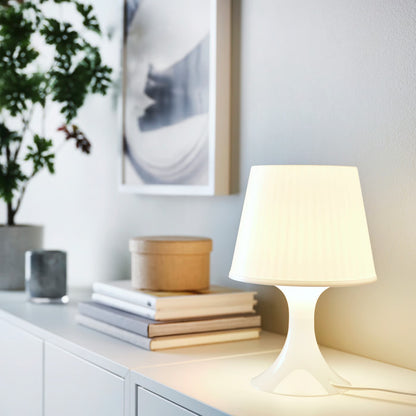 IKEA LAMPAN Modern Table Lamps, 2 Pack, White, 29 cm (11 "), Minimalist Lightweight Bedside Nightstand Lamps, Soft Ambient Lighting, Matching Desk & Sofa Side Accent Lamps for Bedroom, Living Room & Home Décor (Bulbs Not Included)