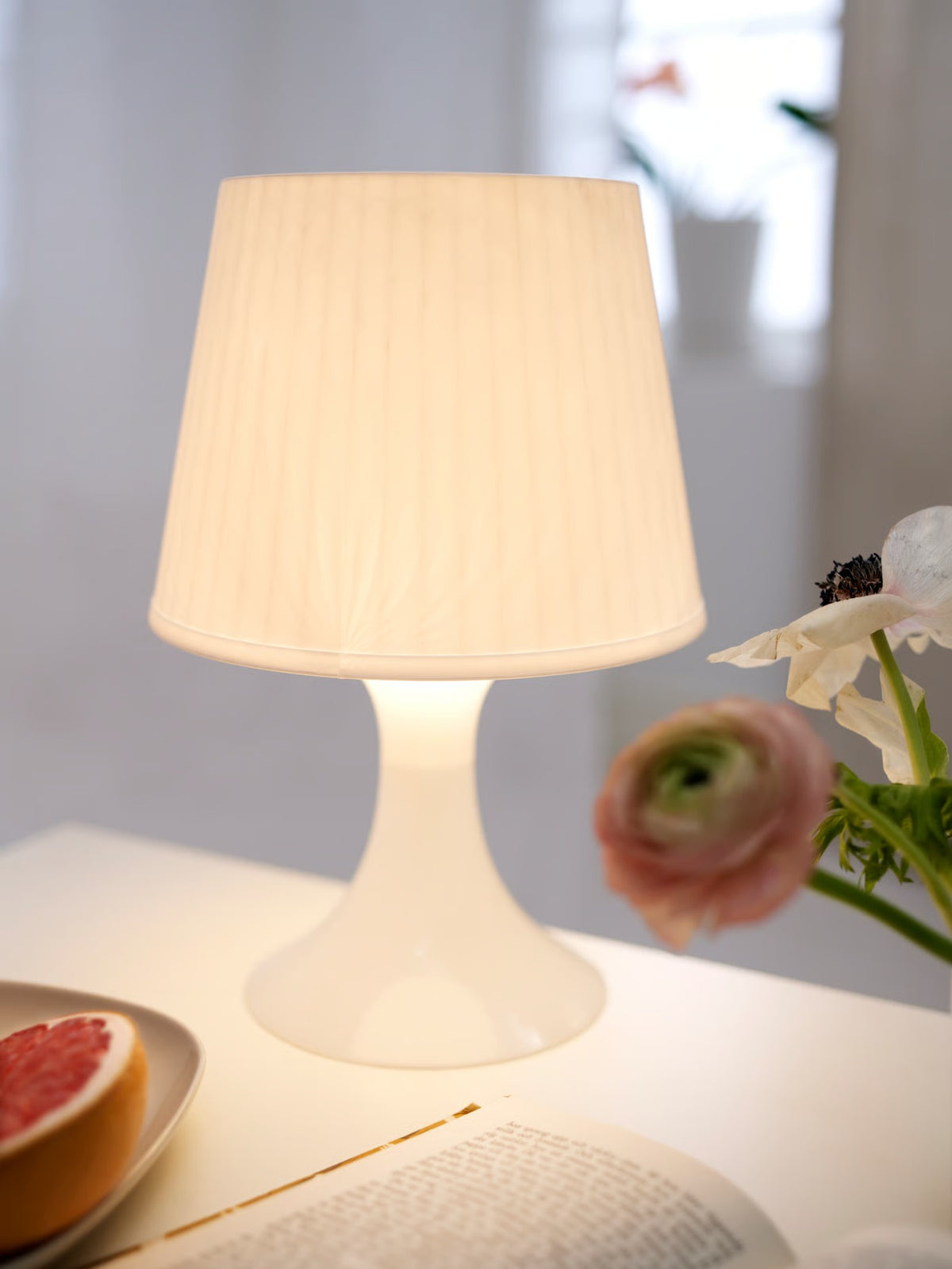 IKEA LAMPAN Modern Table Lamps, 2 Pack, White, 29 cm (11 "), Minimalist Lightweight Bedside Nightstand Lamps, Soft Ambient Lighting, Matching Desk & Sofa Side Accent Lamps for Bedroom, Living Room & Home Décor (Bulbs Not Included)