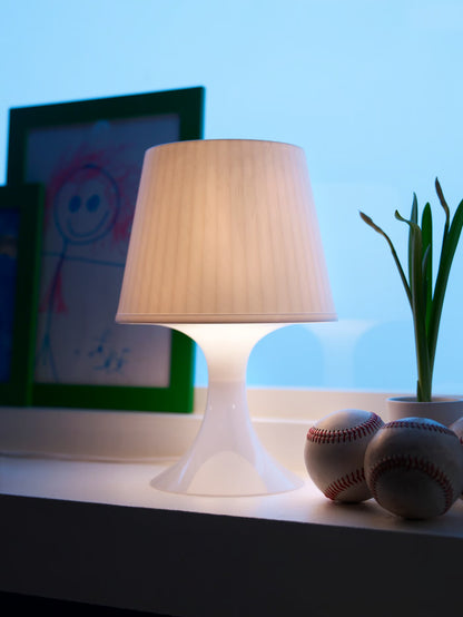 IKEA LAMPAN Modern Table Lamps, 2 Pack, White, 29 cm (11 "), Minimalist Lightweight Bedside Nightstand Lamps, Soft Ambient Lighting, Matching Desk & Sofa Side Accent Lamps for Bedroom, Living Room & Home Décor (Bulbs Not Included)