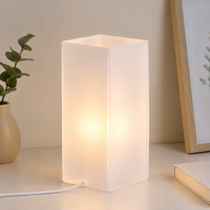 IKEA GRÖNÖ White Frosted Glass Table Lamp – Soft Ambient Mood Light, 22 cm