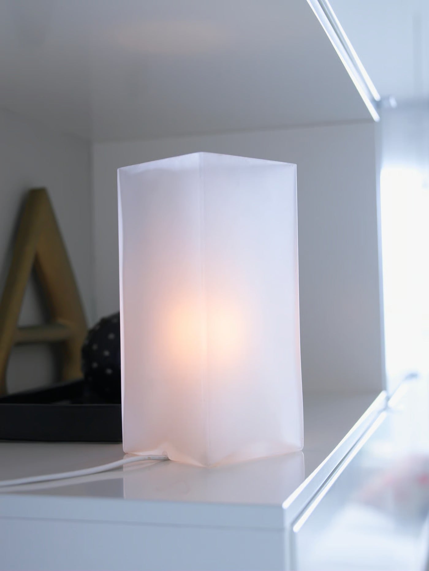 IKEA GRÖNÖ White Frosted Glass Table Lamp – Soft Ambient Mood Light, 22 cm