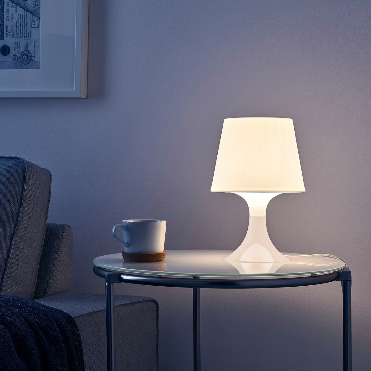 IKEA LAMPAN Modern Table Lamps, 2 Pack, White, 29 cm (11 "), Minimalist Lightweight Bedside Nightstand Lamps, Soft Ambient Lighting, Matching Desk & Sofa Side Accent Lamps for Bedroom, Living Room & Home Décor (Bulbs Not Included)