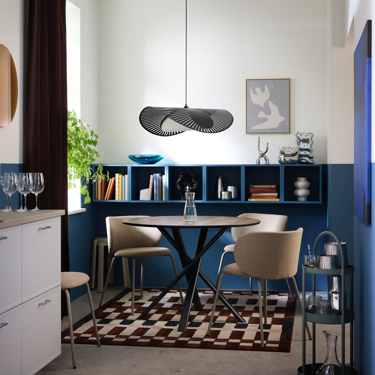 IKEA KVÄLLSDOPP Pendant Lamp Shade, Black, Modern Sculptural Hanging Light Shade with Decorative Cutout Design, Contemporary Ceiling Lighting Accessory for Living Room, Bedroom, Dining Room & Home Décor