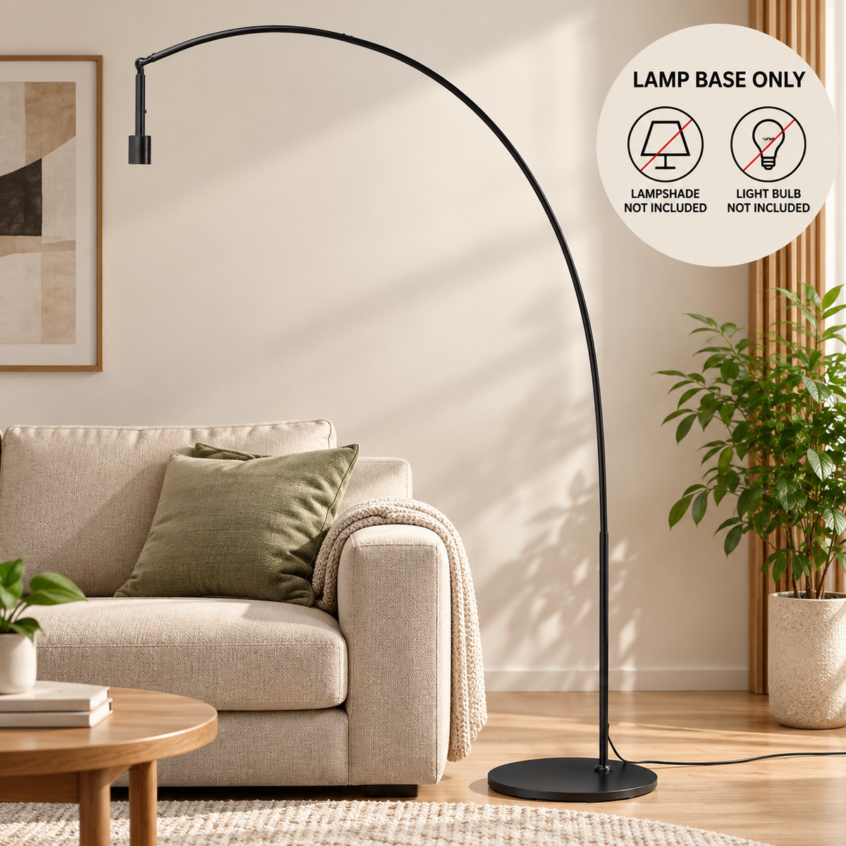 IKEA SKAFTET Floor lamp base, arched, black