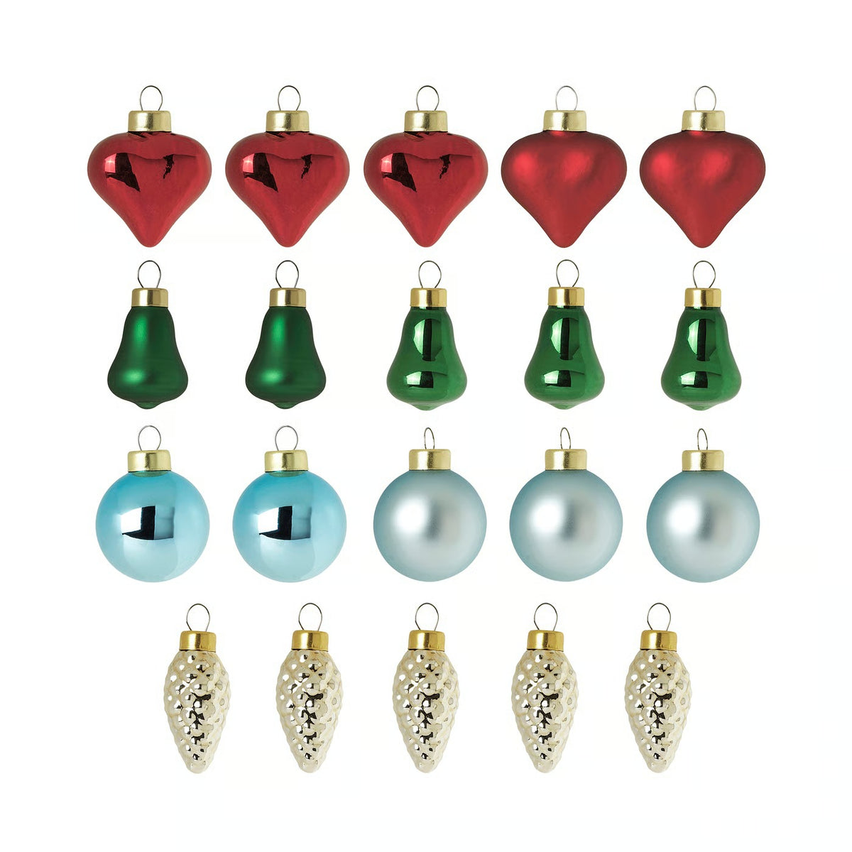 (40-Pack) IKEA VINTERFINT Christmas Tree Ornaments, Glass Bauble Set, Mixed Shapes & Colours, Decorative Hanging Xmas Balls for Christmas Trees, Holiday Parties & Festive Home Décor (Copy)