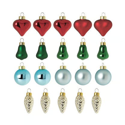 (40-Pack) IKEA VINTERFINT Christmas Tree Ornaments, Glass Bauble Set, Mixed Shapes & Colours, Decorative Hanging Xmas Balls for Christmas Trees, Holiday Parties & Festive Home Décor (Copy)
