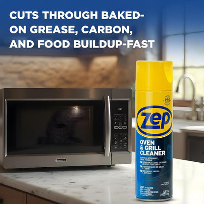 (2 Pack) Zep Oven & Grill Cleaner Spray – Professional Strength Grease & Baked-On Food Cleaner