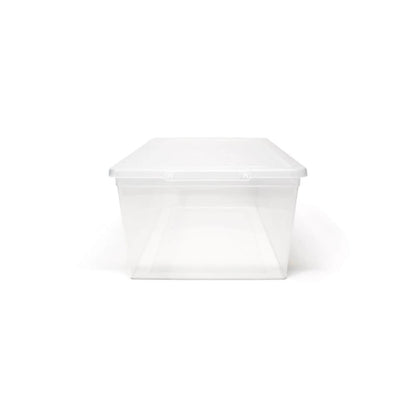 TuffStore® 5.85L Plastic Clear Stackable Storage Utility Tote Box in Clear & Snap-on Lid