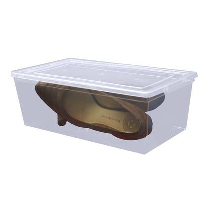 TuffStore® 5.85L Plastic Clear Stackable Storage Utility Tote Box in Clear & Snap-on Lid