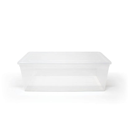 TuffStore® 5.85L Plastic Clear Stackable Storage Utility Tote Box in Clear & Snap-on Lid