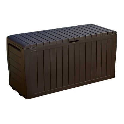 Keter Marvel 10.6 Cu.Ft./ 71G Weather Resistant Resin Patio/Outdoor Garden Storage Lockable Deck Box/Bench