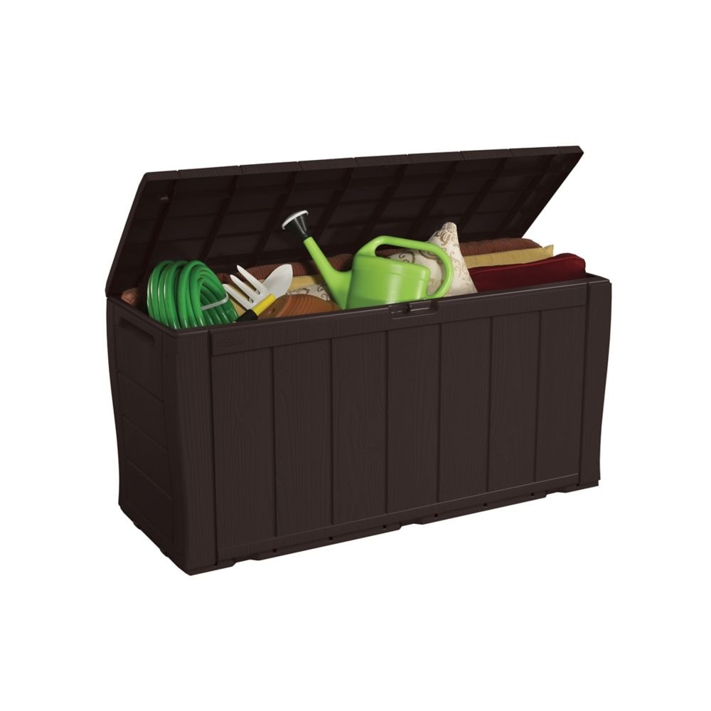 Keter Marvel 10.6 Cu.Ft./ 71G Weather Resistant Resin Patio/Outdoor Garden Storage Lockable Deck Box/Bench