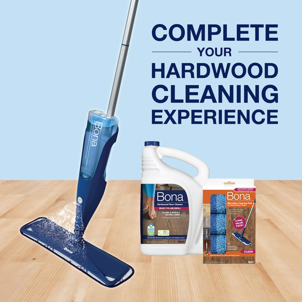 Bona Premium Spray Mop for Hardwood Floors – All-in-One Hardwood Floor Cleaning System with Refillable Cartridge & Microfiber Pad