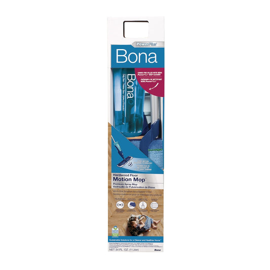 Bona Hardwood Floor Mop Motion Premium Spray Mop – Advanced Hardwood Cleaning System with Dual-Zone Microfiber Pad & Refillable Cartridge