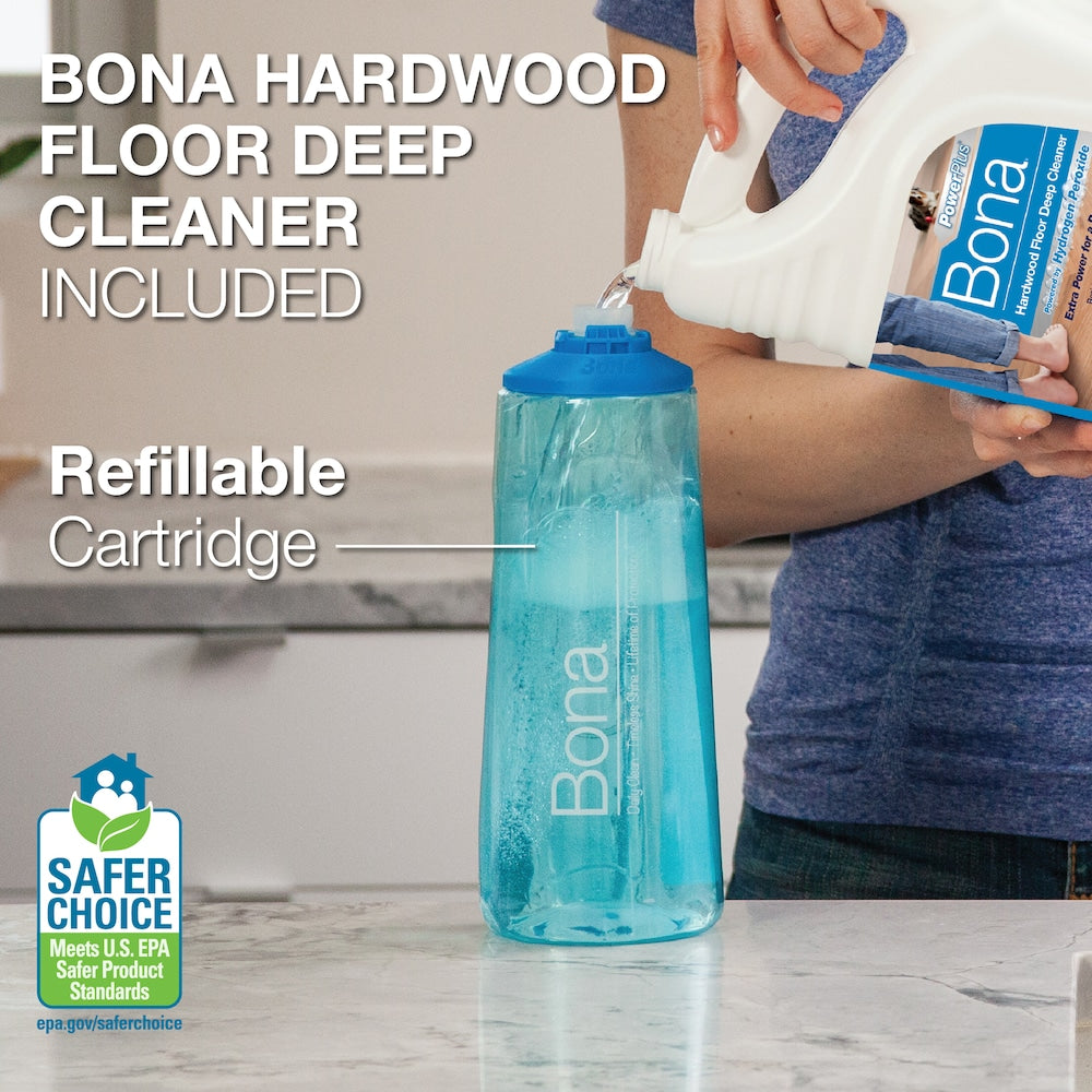 Bona Hardwood Floor Mop Motion Premium Spray Mop – Advanced Hardwood Cleaning System with Dual-Zone Microfiber Pad & Refillable Cartridge