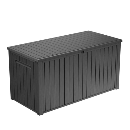 Keter 170G Weather Resistant Resin Patio/Outdoor Garden Storage Lockable Deck Box/Bench