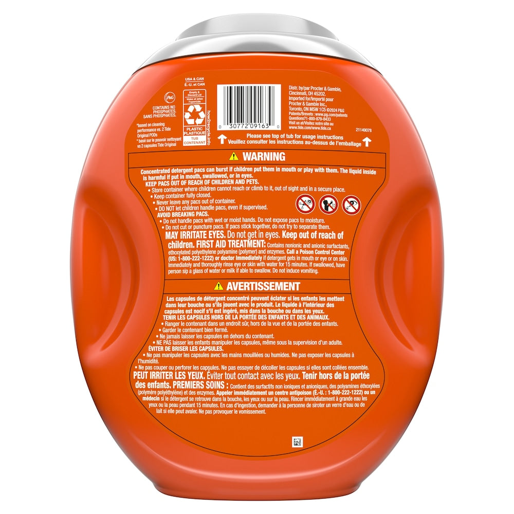 Tide Power PODS Laundry Detergent Pacs, Hygienic Clean, Original Scent, 45 Count x 2 Pack (90 Pacs Total)