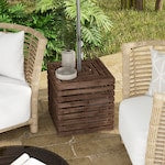 Outsunny Outdoor Storage Box for Umbrella Base, Patio Side Table