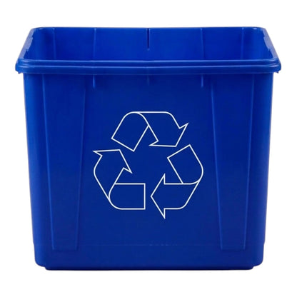 16 Gallon (60.5L) Recycle Bin, 15.5 x 15.5 x 19 Inches, Blue Recycling, 1-Pack