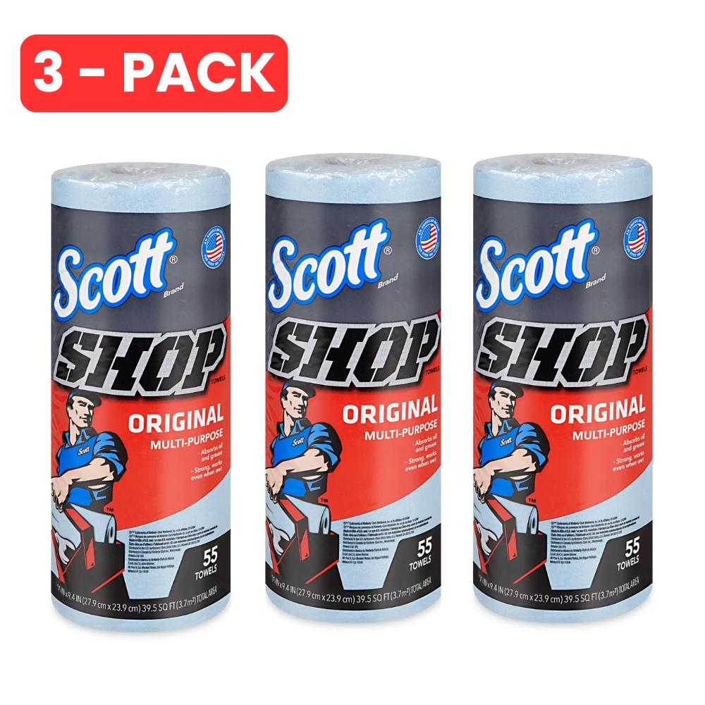 (3 Pack) Scott Shop Towels Original, 55 Towels per Roll