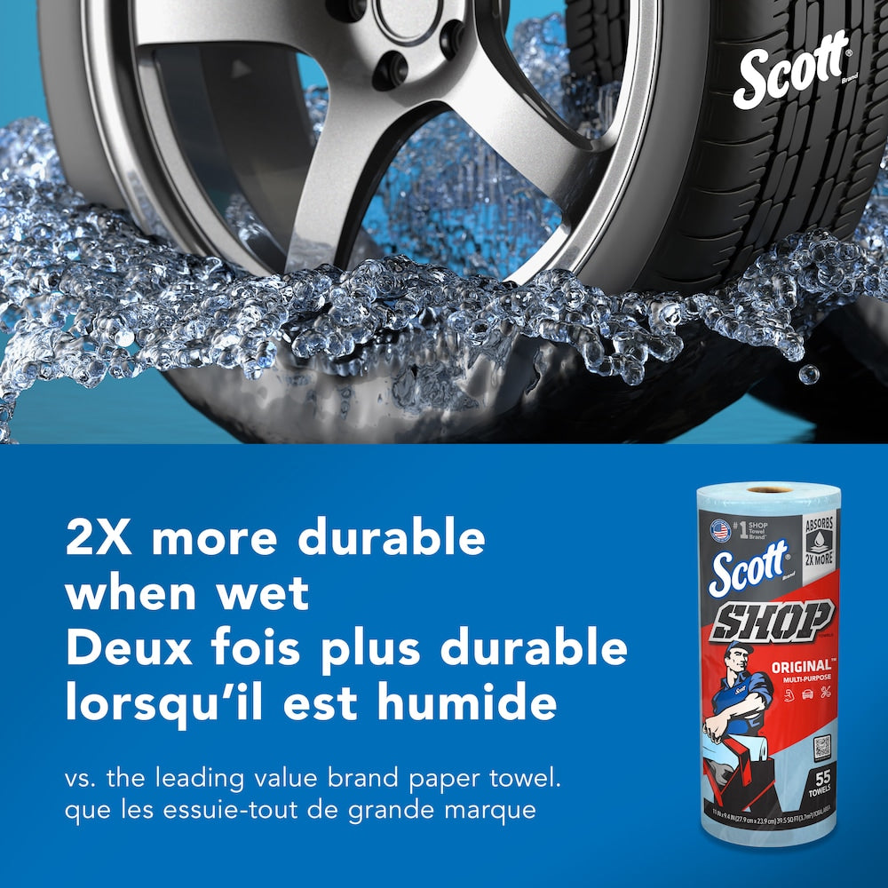 (2 Pack) Scott Shop Towels Original, 55 Towels per Roll