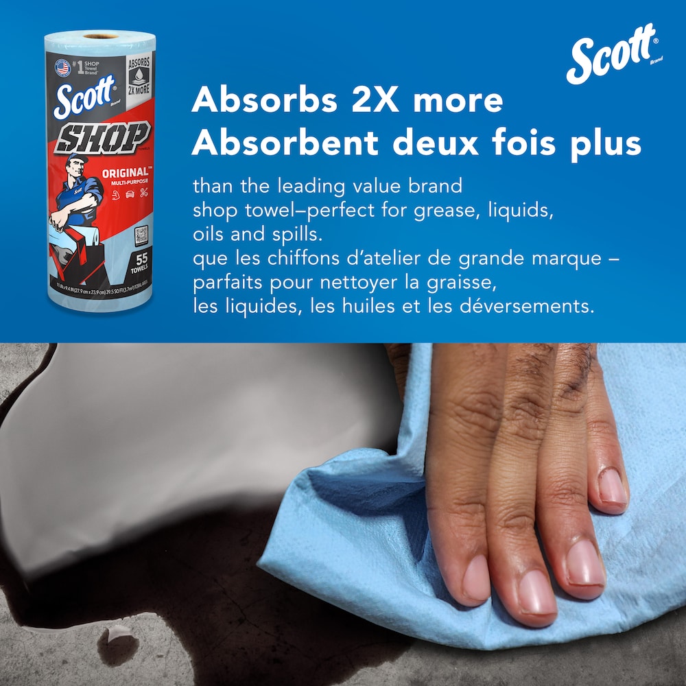 (2 Pack) Scott Shop Towels Original, 55 Towels per Roll