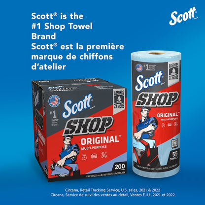 (2 Pack) Scott Shop Towels Original, 55 Towels per Roll
