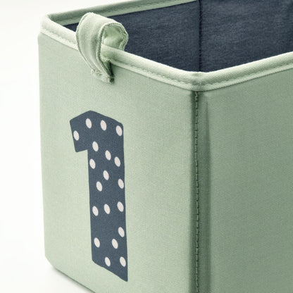IKEA BARNDRÖM Box, set of 3, green blue/beige, 17x27x17 cm (6 ¾x10 ¾x6 ¾ ")