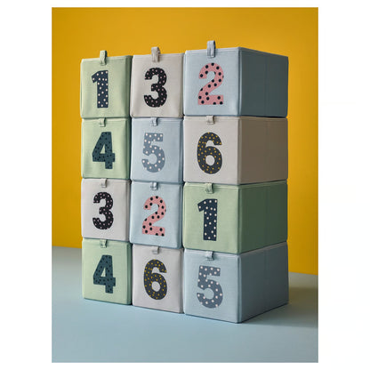 IKEA BARNDRÖM Box, set of 3, green blue/beige, 17x27x17 cm (6 ¾x10 ¾x6 ¾ ")