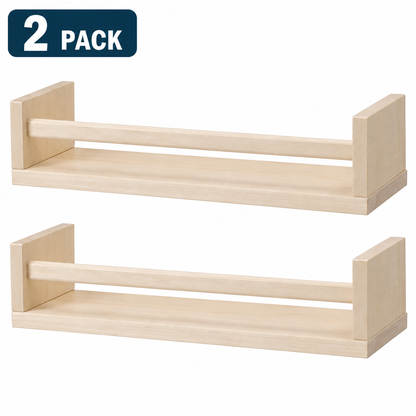 (2 PACK) IKEA BEKVAM Wall-Mounted Wooden Spice Rack – 40 cm / 15.75 in - Birch