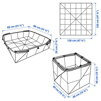 IKEA GREJSIMOJS Mat/storage box, foldable/beige