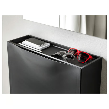 (2 Pack) IKEA TRONES Shoe/storage cabinet, black, 52x18x39 cm (20 1/2x7 1/8x15 3/8 ")