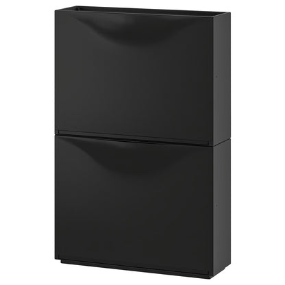 (2 Pack) IKEA TRONES Shoe/storage cabinet, black, 52x18x39 cm (20 1/2x7 1/8x15 3/8 ")