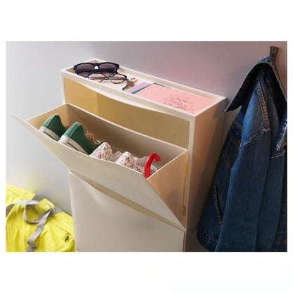 (2 Pack) IKEA TRONES Shoe/storage cabinet, white, 52x18x39 cm (20 1/2x7 1/8x15 3/8 ")
