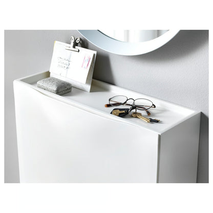 (2 Pack) IKEA TRONES Shoe/storage cabinet, white, 52x18x39 cm (20 1/2x7 1/8x15 3/8 ")