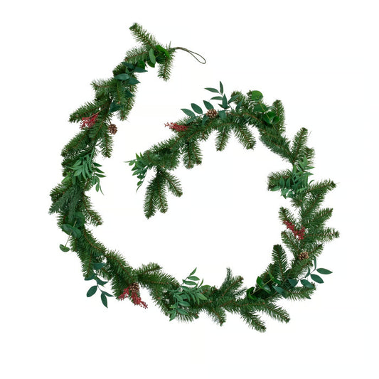 IKEA VINTERFINT Artificial Christmas Garland with Pine Cones, 3 m (9.8 ft), Green Faux Evergreen Pine Garland, Indoor Outdoor Reusable Holiday Decoration for Fireplace Mantel, Staircase, Doorway & Festive Home Décor