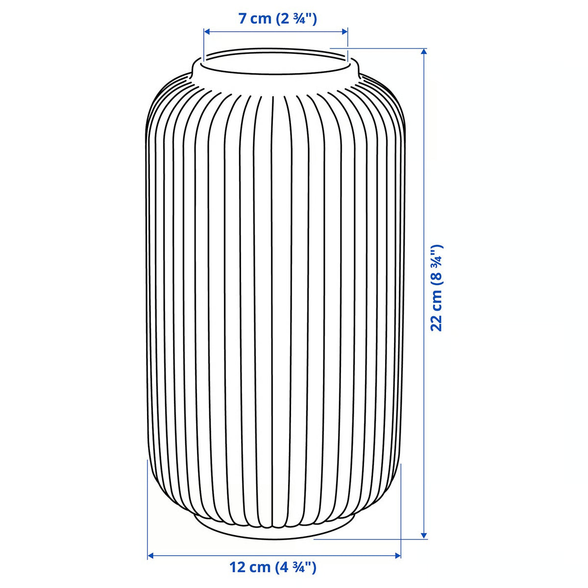 IKEA STILREN Vase, white, 22 cm (8 ¾ ")