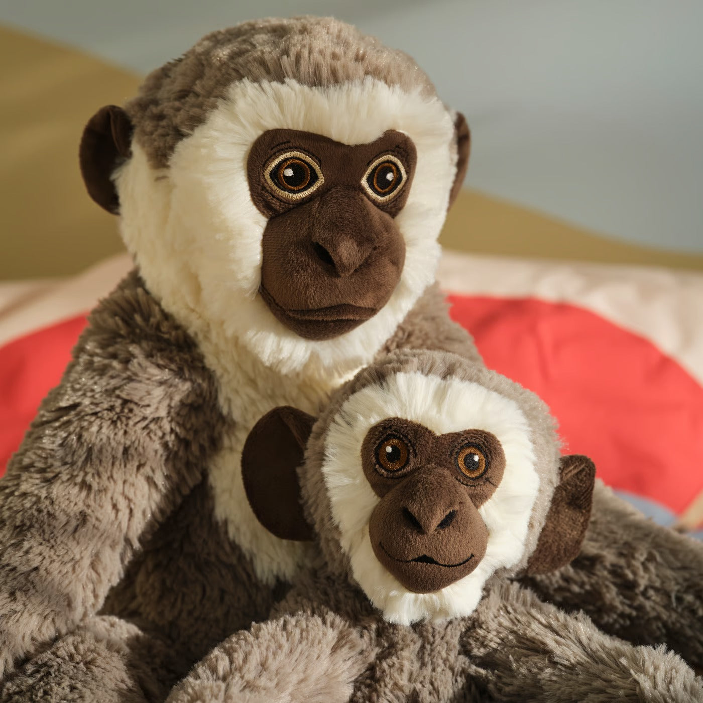 IKEA SANDLÖPARE Soft toy, vervet monkey with baby/gray, 32 cm (12 ½ ")