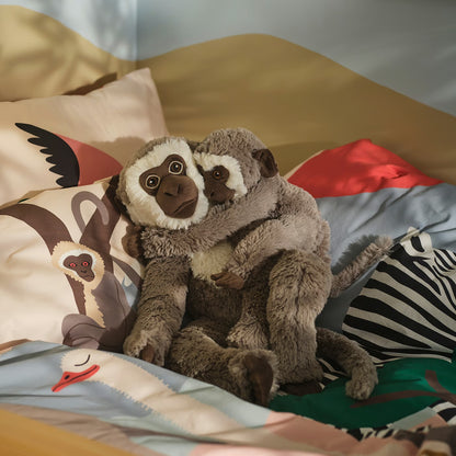 IKEA SANDLÖPARE Soft toy, vervet monkey with baby/gray, 32 cm (12 ½ ")