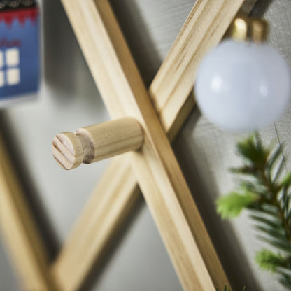 IKEA VINTERFINT Wooden Christmas Tree Wall Decoration, Natural Pine Wood, Adjustable & Foldable Wall-Mounted Xmas Tree, Space-Saving Holiday Ornament Display for Living Room, Bedroom & Home Décor