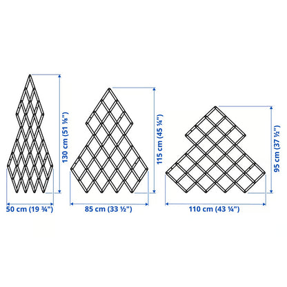 IKEA VINTERFINT Wooden Christmas Tree Wall Decoration, Natural Pine Wood, Adjustable & Foldable Wall-Mounted Xmas Tree, Space-Saving Holiday Ornament Display for Living Room, Bedroom & Home Décor
