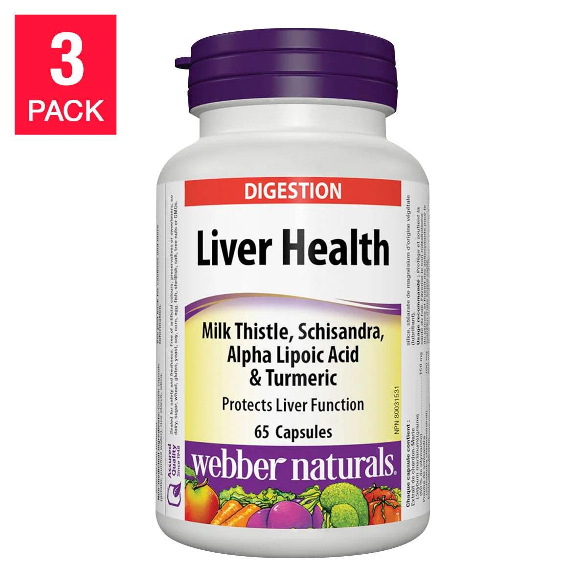 webber naturals Liver Health Capsules, 65-count, 3-pack-2