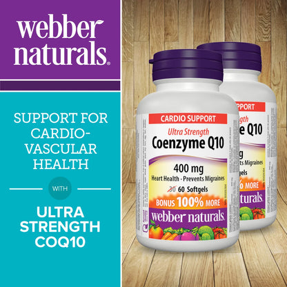 webber naturals 400mg Coenzyme Q10 Softgels, 60-count, 2-pack