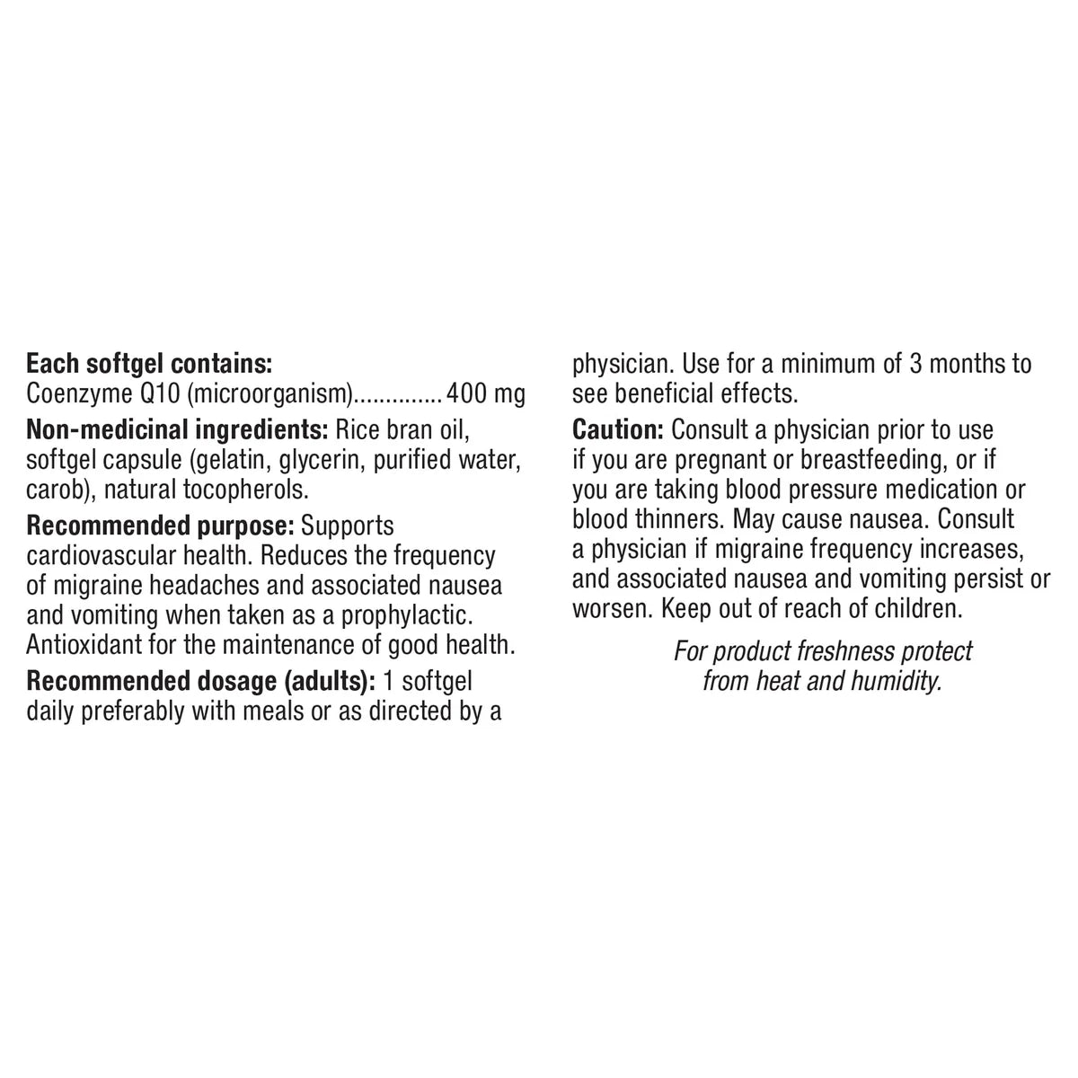 webber naturals 400mg Coenzyme Q10 Softgels, 60-count, 2-pack