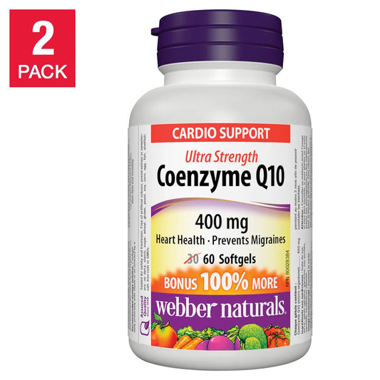 webber naturals 400mg Coenzyme Q10 Softgels, 60-count, 2-pack